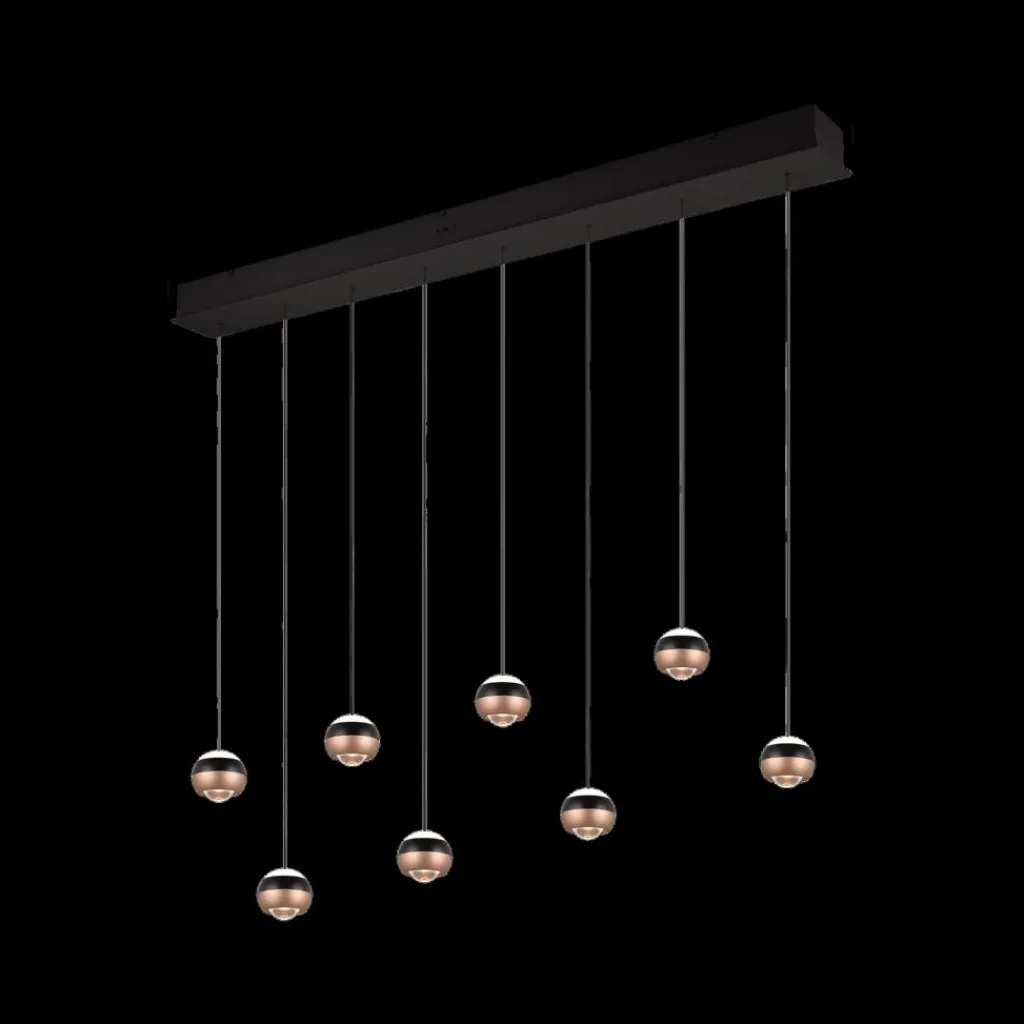 Ygo Hanglamp ORBIT 8Del. Zwart/Coffee| Hanglampen