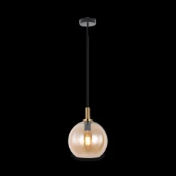 Ygo Hanglamp OSIRA Ø25 Zwart/Glas Amber| Hanglampen