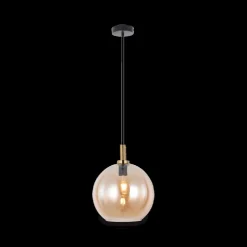 Ygo Hanglamp OSIRA Ø30 Zwart/Glas Amber| Hanglampen