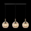 Ygo Hanglamp OSIRA 3Del. Zwart/Glas Amber| Hanglampen
