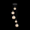 Ygo Hanglamp OSIRA Rnd 5Del. Zwart/Glas Amber| Hanglampen