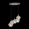 Ygo Hanglamp RAKEL 5Del. Rnd Ant. Brons/Glas Smoke| Hanglampen