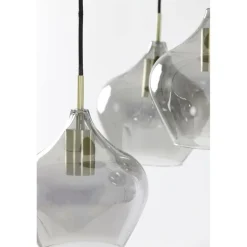 Ygo Hanglamp RAKEL 5Del. Rnd Ant. Brons/Glas Smoke| Hanglampen
