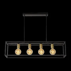 Ygo Hanglamp RUBEN 4-delig Zwart/Goud| Hanglampen