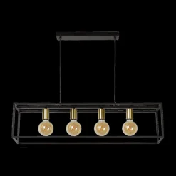 Ygo Hanglamp RUBEN 4-delig Zwart/Goud| Hanglampen