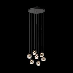Ygo Hanglamp TAMINO 7Del. Zwart/Glas| Hanglampen
