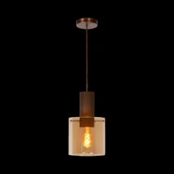 Ygo Hanglamp TOLEDO 1Del. Koper/Glas Amber| Hanglampen