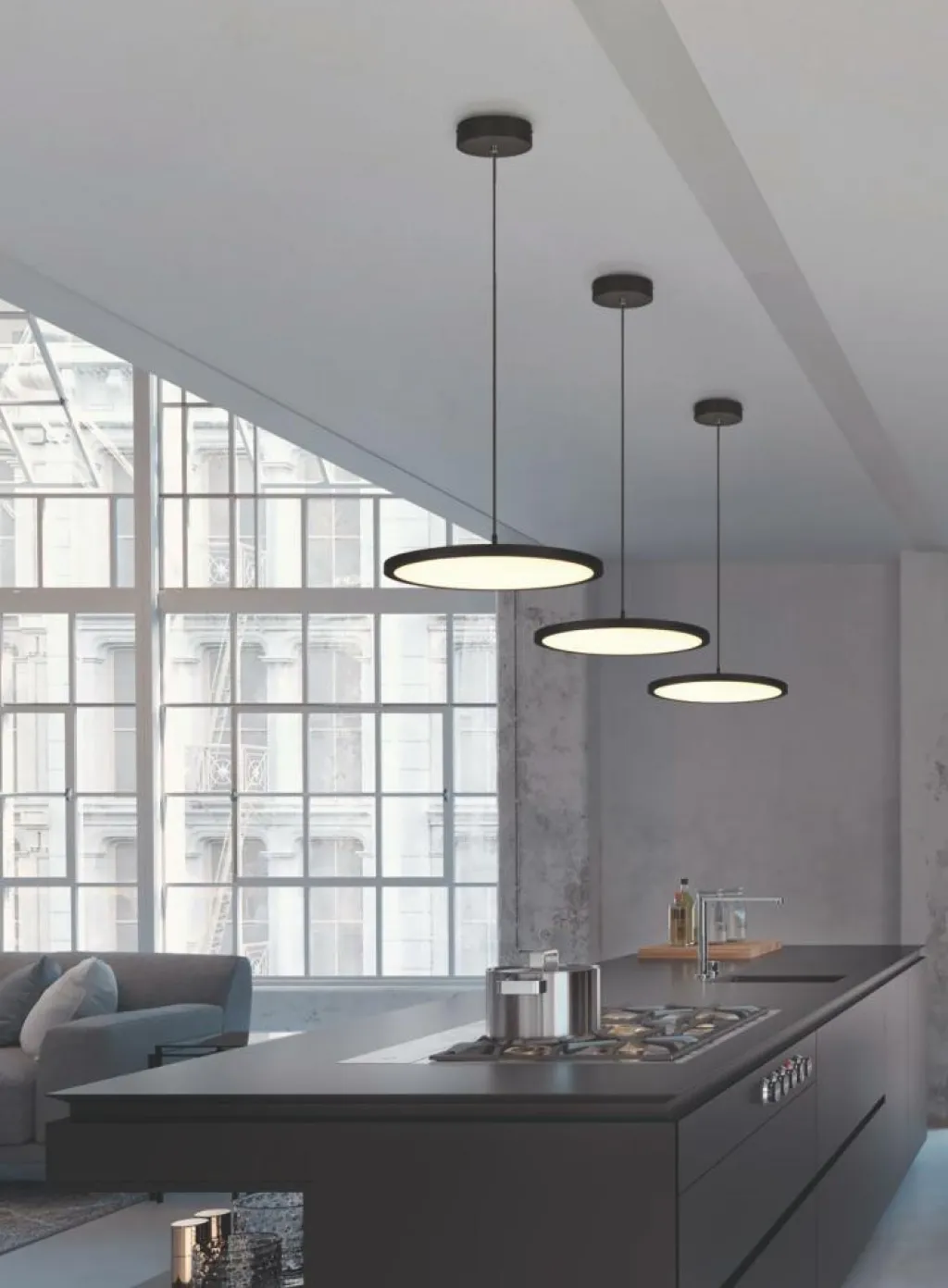Ygo Hanglamp TRAY 1Del. Met. Mat Zwart| Hanglampen