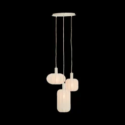 Ygo Hanglamp TUFIA 3Del Rond Linnen Crème| Hanglampen