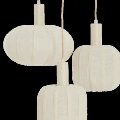 Ygo Hanglamp TUFIA 3Del Rond Linnen Crème| Hanglampen