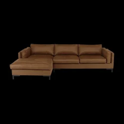 Ygo Hoeksalon AXEL Longchair Links Cognac| Hoeksalons