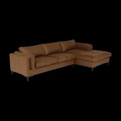 Ygo Hoeksalon AXEL Longchair Rechts Cognac| Hoeksalons
