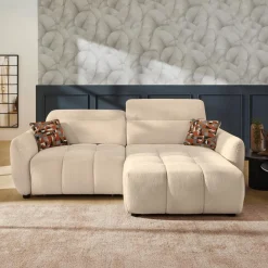 Ygo Hoeksalon CECILE Beige met Elektrische Diepteverstelling B263| Hoeksalons