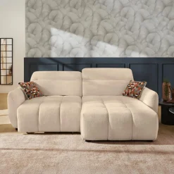 Ygo Hoeksalon CECILE Beige met Elektrische Diepteverstelling B263| Hoeksalons