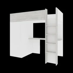 Ygo Hoogslaper incl. bureau/kleerkast LEVI White| Slaapkamer|Bedden