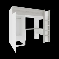 Ygo Hoogslaper incl. bureau/kleerkast LEVI White| Slaapkamer|Bedden