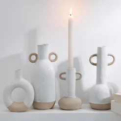 Ygo Kaarshouder ILLIA 2 Oren Porselein Wit/Beige| Woondecoratie