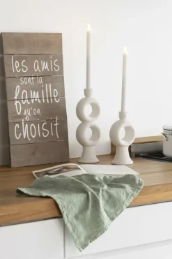 Ygo Kaarshouder SIMI Rond Steen Wit L| Woondecoratie