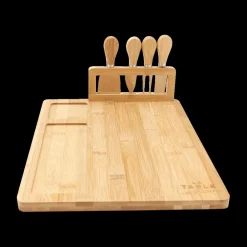 Ygo Kaasplank FRAGO M/4Del. Bestek Bamboe| Servies|Tafelaccessoires