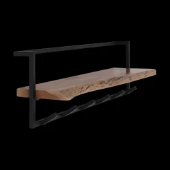 Ygo Kapstok 6 haken met plank, massief accacia naturel| Opbergen