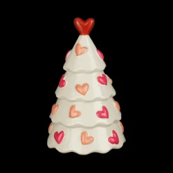 Ygo Kerstboom CORSIN Hartjes Keramiek Wit/Groen Ass.| Kerst