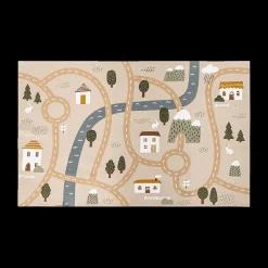 Ygo Kindertapijt ROUTE Katoen Beige| Tapijten | Meubels