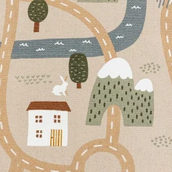 Ygo Kindertapijt ROUTE Katoen Beige| Tapijten | Meubels