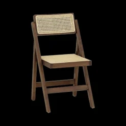Ygo Klapstoel JACCO Ash Wood Walnut/Rotan| Klapstoelen