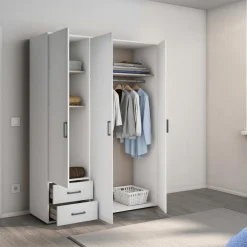 Ygo Kleerkast EDVIN Wit B140| Draaideurkasten