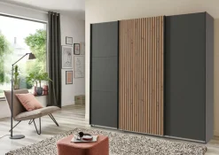 Ygo Kleerkast GERONA Grafiet/Artisan Eik B250| Schuifdeurkasten