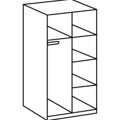 Ygo Kleerkast HUVAR Plankeneiche/Graphite B90| Jeugdkamerkasten|Kleerkasten