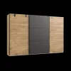 Ygo Kleerkast KICK Plankeneiche/Raw Steel B300| Schuifdeurkasten