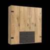Ygo Kleerkast KICK Plankeneiche/Raw Steel B200| Draaideurkasten
