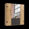 Ygo Kleerkast KICK Plankeneiche/Raw Steel B200| Draaideurkasten