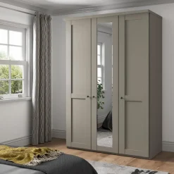 Ygo Kleerkast NAVAN B150 1xSpiegel Kiezelgrijs| Draaideurkasten
