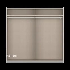 Ygo Kleerkast VILMAR B218 Grijs Metallic| Schuifdeurkasten