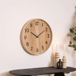 Ygo Klok IRKIS Rond Ø55 Houtlook Naturel| Woondecoratie