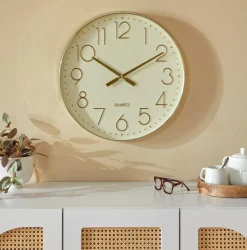 Ygo Klok LAURIE Ø51 Wit/Goud| Woondecoratie
