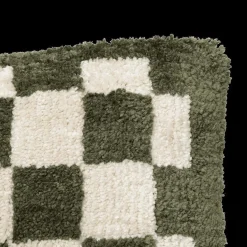 Ygo Kussen DAMDRO Dambordmotief Groen| Sierkussens & Plaids