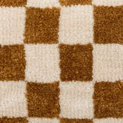 Ygo Kussen DAMDRO Dambordmotief Oker| Sierkussens & Plaids