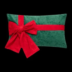 Ygo Kussen GIFTY Groen met Strik Rood| Kerst