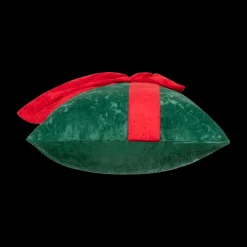 Ygo Kussen GIFTY Groen met Strik Rood| Kerst