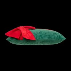Ygo Kussen GIFTY Groen met Strik Rood| Kerst