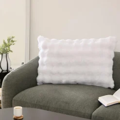 Ygo Kussen ZERFY 80x50 Poly Wit| Sierkussens & Plaids
