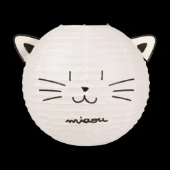 Ygo Lampenkap CHAT Rond Wit/Zwart| Decoratieve Accessoires|Kinderverlichting