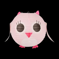 Ygo Lampenkap HIBOU Rond Roze| Decoratieve Accessoires|Kinderverlichting