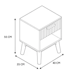 Ygo Nachttafel CALUNA Naturel| Nachttafels