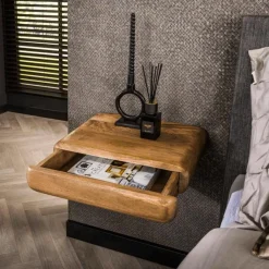 Ygo Nachttafel FRANKIE 1L B45 Hangend Massief Mango| Nachttafels