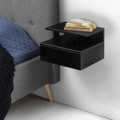 Ygo Nachttafel Hangend FREYDIS Zwart| Nachttafels