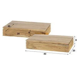 Ygo Nachttafel HIRO Hangend Massief Acacia| Nachttafels